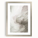 Abstract modern wall art collection featuring a silver-framed design with a mat, showcasing vibrant colors and geometric shapes for contemporary decor.