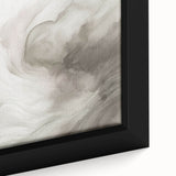 Close-up of a modern abstract wall art canvas featuring vibrant colors and geometric shapes, elegantly framed for stylish decor enhancement.