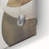 Close-up of a modern abstract wall art design featuring vibrant colors and geometric shapes on acrylic glass, ideal for contemporary home decor. Perfect for adding a stylish touch to any room.