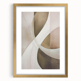 Abstract modern wall art collection featuring a gold-framed design with a mat, showcasing geometric shapes and vibrant colors for contemporary home decor. Perfect for adding a touch of elegance to any living space or office.