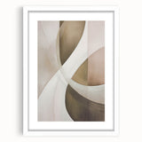 Abstract modern wall art collection featuring a framed piece with a white mat, showcasing vibrant colors and geometric patterns, perfect for contemporary home decor.