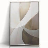 Framed abstract modern wall art featuring a sleek silver design, showcasing vibrant colors and geometric shapes, perfect for contemporary home decor.