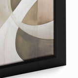 Close-up of a modern abstract wall art piece featuring vibrant colors and geometric shapes, framed elegantly to enhance contemporary decor. Perfect for adding a stylish touch to any living space.
