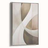 Framed canvas wall art featuring an abstract modern design in silver hues, showcasing a sleek side view that highlights its contemporary aesthetic and elegance.