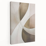 Abstract modern wall art collection showcasing vibrant geometric patterns in bold colors, elegantly stretched on canvas with a sleek side view, perfect for contemporary decor.