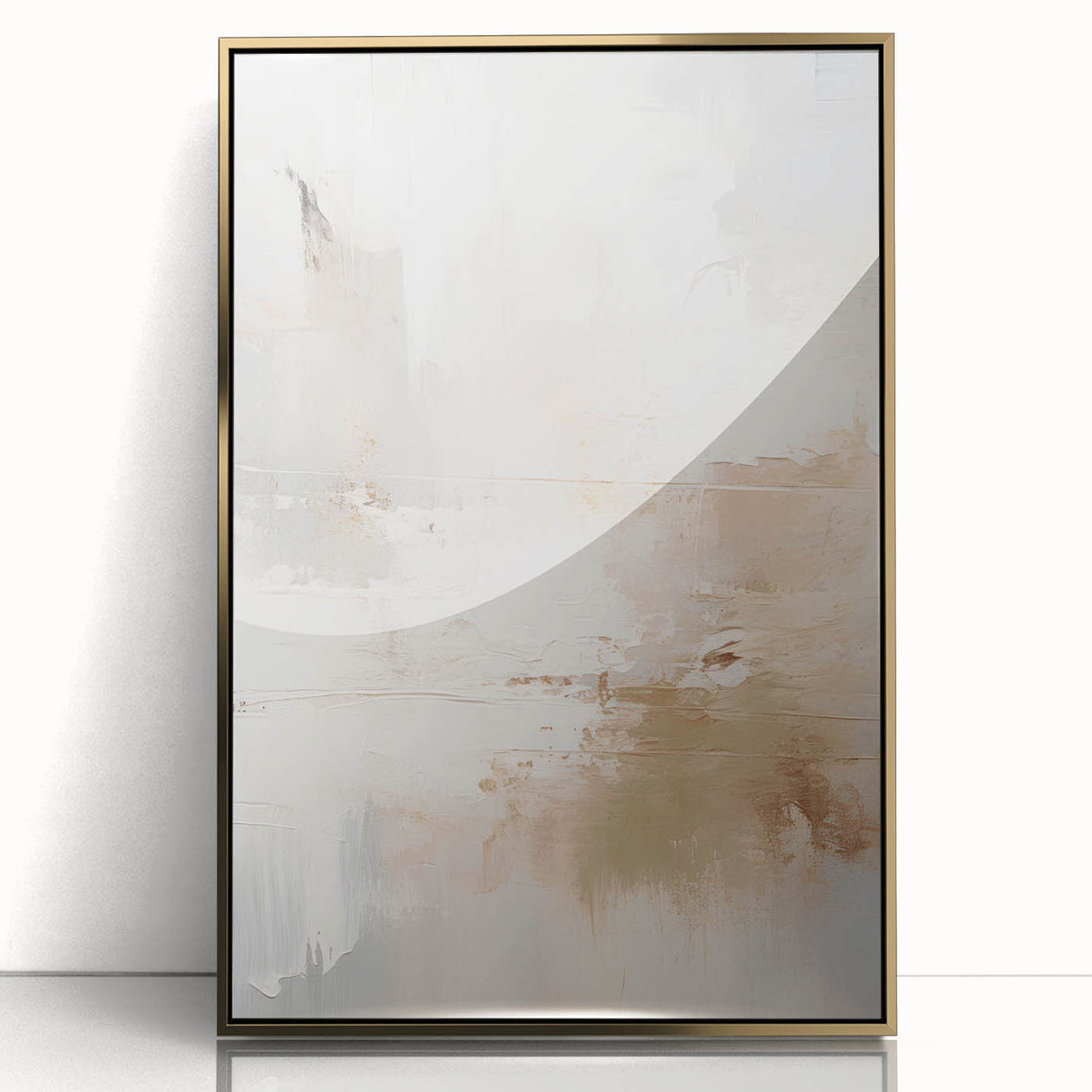Framed abstract modern wall art collection with a gold-acrylic finish, showcasing geometric patterns and vibrant colors, perfect for contemporary decor.