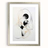 Abstract modern wall art collection featuring a silver-framed design with a mat, showcasing geometric patterns and vibrant colors, ideal for contemporary decor.