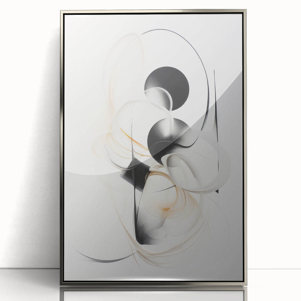 Framed abstract modern wall art design with silver acrylic front, showcasing a vibrant mix of colors and geometric patterns, ideal for contemporary home decor.