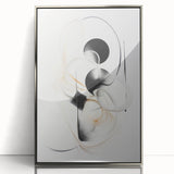 Framed abstract modern wall art design with silver acrylic front, showcasing a vibrant mix of colors and geometric patterns, ideal for contemporary home decor.