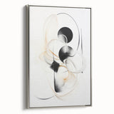 Framed wall art showcasing an abstract modern design in shades of silver, featuring a sleek side view that highlights its contemporary aesthetic and texture.