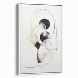 Framed canvas wall art showcasing an abstract modern design with vibrant colors, displayed from a white side view to highlight its sleek edges and premium finish.