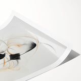 Abstract modern wall art print featuring vibrant colors and geometric shapes, showcasing a contemporary design ideal for home decor. The rolled print is packaged securely in a cardboard tube, ensuring safe delivery for art enthusiasts.