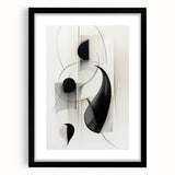Abstract modern wall art collection featuring a black frame and mat, showcasing vibrant geometric patterns. Ideal for contemporary home decor, adding a stylish touch to any room.
