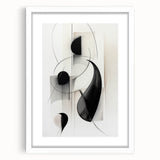 Abstract modern wall art collection framed with a white mat, showcasing a vibrant geometric design that adds a contemporary touch to any decor. Perfect for enhancing living spaces or offices.