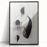 Framed abstract modern wall art featuring a vibrant acrylic design in bold colors, showcasing geometric shapes and lines, perfect for contemporary decor.