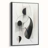 Abstract modern wall art collection featuring a framed canvas with a sleek black side view, showcasing vibrant geometric patterns and colors, ideal for contemporary decor. Perfect addition to enhance interior spaces like living rooms or offices, promoting creativity and style.