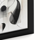 Close-up of a framed abstract modern wall art piece showcasing vibrant colors and geometric shapes, perfect for contemporary home décor and artistic expression. The canvas features intricate detailing and a polished finish, making it an eye-catching addition to any room.