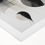 Abstract modern design canvas wall art featuring vibrant geometric shapes in bold colors, rolled for easy shipping and display. Ideal for contemporary decor.