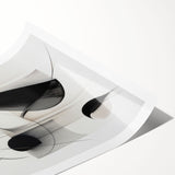 Abstract modern wall art print showcasing vibrant colors and geometric shapes, rolled for easy shipping and display. Ideal for contemporary home decor.