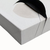 Close-up view of an abstract modern design stretched canvas wall art showcasing vibrant colors and intricate patterns, ideal for contemporary home decor.