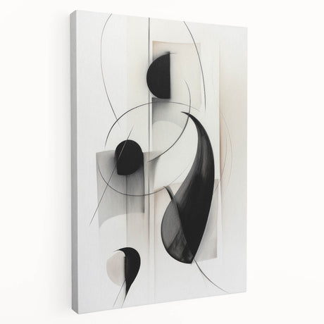 Abstract modern wall art collection featuring a vibrant geometric design in bold colors on stretched canvas, showcasing a side view with depth and texture.