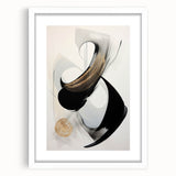 Abstract modern wall art collection featuring a framed design with a white mat, showcasing vibrant colors and geometric patterns, ideal for contemporary home decor.