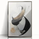 Framed abstract modern wall art showcasing a silver-acrylic finish with geometric patterns, perfect for contemporary home decor and enhancing interior aesthetics.