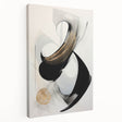 Abstract modern wall art piece featuring vibrant colors and geometric shapes on a stretched canvas, showcased in a side view to highlight depth and texture.