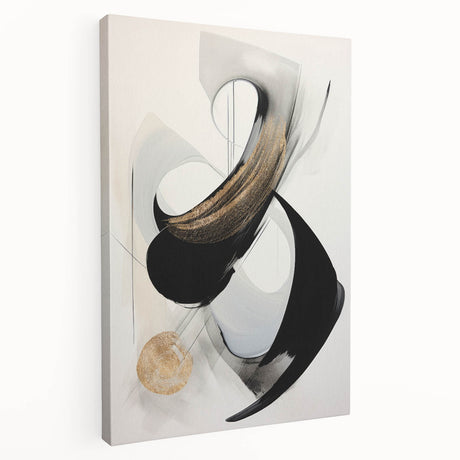 Abstract modern wall art piece featuring vibrant colors and geometric shapes on a stretched canvas, showcased in a side view to highlight depth and texture.