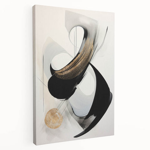 Abstract modern wall art piece featuring vibrant colors and geometric shapes on a stretched canvas, showcased in a side view to highlight depth and texture.