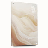 Abstract modern wall art collection displayed in a sleek acrylic glass frame, showcasing vibrant colors and geometric patterns, ideal for contemporary decor.