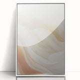 Framed abstract modern wall art collection showcasing three vibrant designs with bold colors and geometric shapes in a sleek white frame.