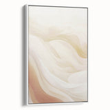 Framed modern abstract wall art collection showcasing three vibrant designs with bold colors and geometric patterns, displayed in a sleek white frame.