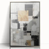 Framed abstract modern wall art collection showcasing a sleek silver acrylic design, perfect for contemporary decor, enhancing any living space with elegance.