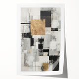 Abstract modern design wall art collection showcasing vibrant colors and geometric shapes, rolled up for convenient storage and display, ideal for contemporary interiors.