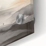 Close-up view of an abstract modern wall art piece, showcasing vibrant colors and intricate patterns on acrylic glass, ideal for contemporary home decor.