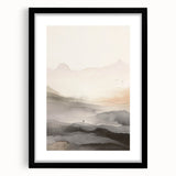 Abstract modern wall art collection featuring a sleek black frame with a mat, showcasing geometric patterns and vibrant colors, ideal for contemporary home decor.