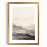 Abstract modern design wall art collection featuring a gold-framed piece with a mat, showcasing vibrant colors and geometric patterns, ideal for contemporary home decor.