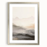 Abstract modern wall art collection featuring sleek silver frame with mat, showcasing vibrant geometric patterns and colors, ideal for contemporary decor.