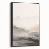 Framed abstract modern wall art in a sleek black frame, showcasing vibrant colors and geometric patterns, ideal for contemporary home decor.