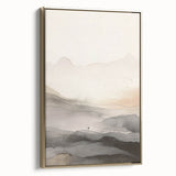 Framed abstract modern wall art featuring a gold and black design, showcasing a sleek side view that highlights its elegant finish and contemporary style. Perfect for enhancing home decor.