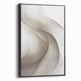 Framed canvas wall art featuring an abstract modern design in shades of black and gray, showcasing a sleek side view ideal for contemporary decor. Perfect for enhancing living spaces or offices with a touch of sophistication.