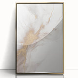 Framed acrylic wall art featuring an abstract modern design with gold accents, showcasing a sleek front view that enhances contemporary home decor aesthetics.
