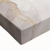 Close-up of a stretched canvas featuring an abstract modern design with bold colors and geometric shapes, ideal for contemporary home decor or artistic wall displays.