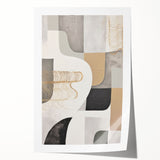 Abstract modern design wall art collection featuring vibrant colors and geometric shapes, rolled for easy shipping and display. Perfect for contemporary home decor.