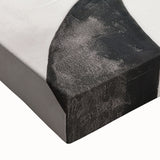 Close-up of a vibrant abstract modern design wall art piece showcasing bold colors and geometric patterns, printed on stretched canvas for home decor elegance.