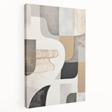 Stretched canvas wall art showcasing an abstract modern design with vibrant colors and intricate patterns, viewed from the side, ideal for contemporary home decor.