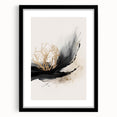 Abstract modern wall art collection featuring a stylish black frame and mat, showcasing a contemporary design perfect for home decor. The artwork adds a sophisticated touch to any space, emphasizing elegance and modern aesthetics.