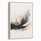 Framed wall art featuring an abstract modern design in shades of blue and white, showcasing a side view of the canvas with a sleek, contemporary aesthetic. Ideal for enhancing home decor or office spaces with a stylish touch.