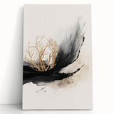 Abstract modern wall art collection showcasing vibrant colors and geometric shapes on stretched canvas, leaning against a neutral wall, perfect for contemporary home decor.